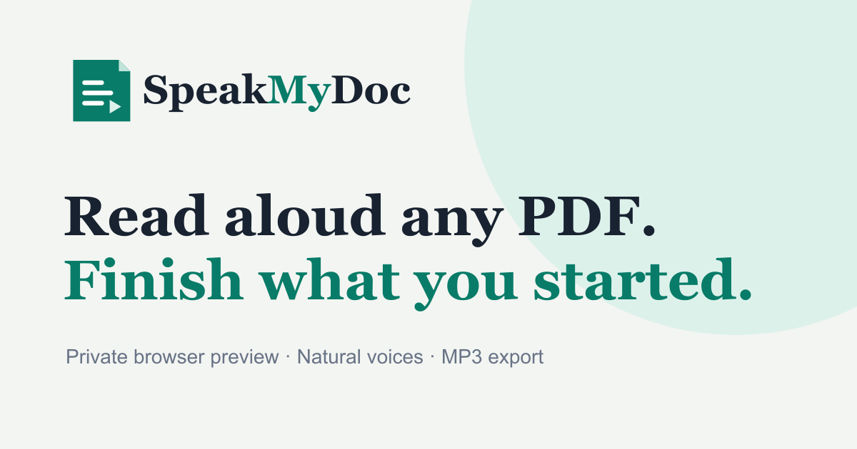 How to Convert a Long PDF to MP3 Without Starting Over